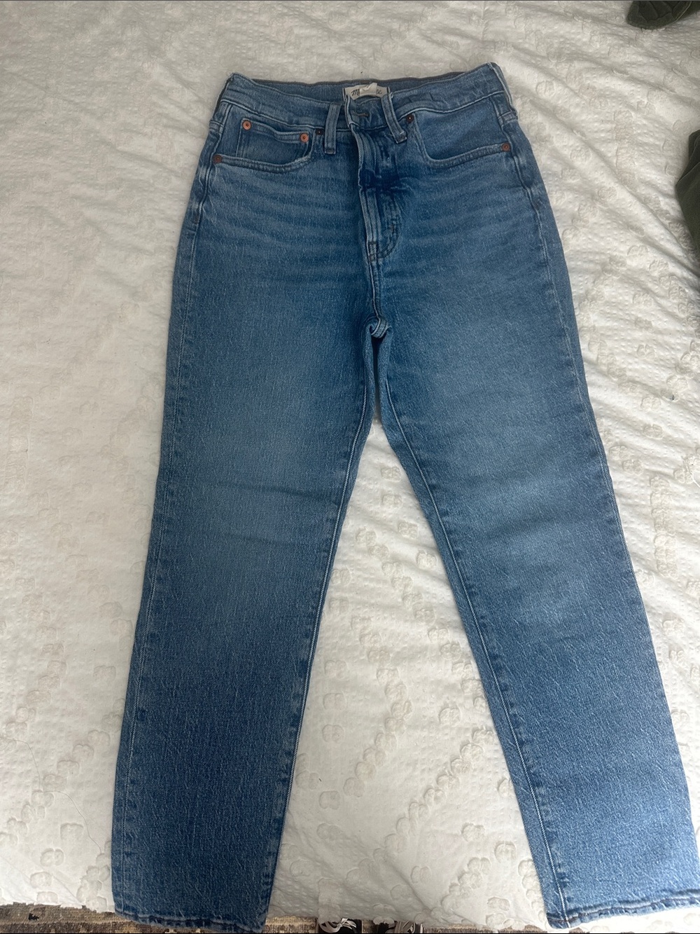 Madewell High-Rise Straight-Leg Blue Denim Jeans